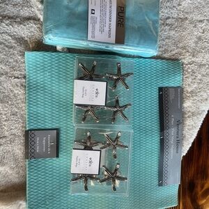 Silver Starfish Napkin Rings Set